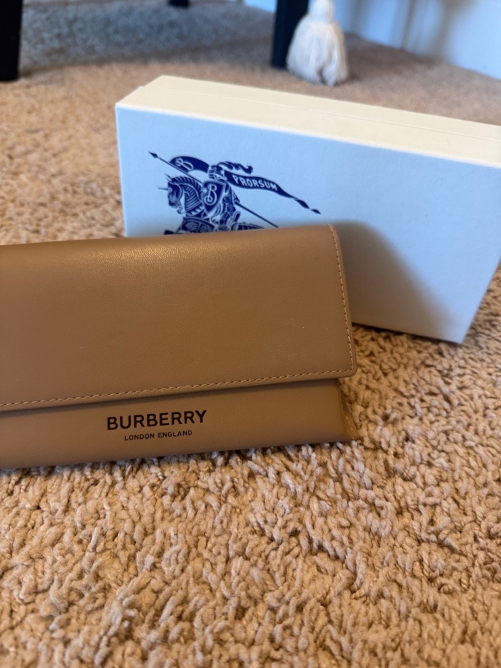 Burberry Tan Sunglasses Case with Logo